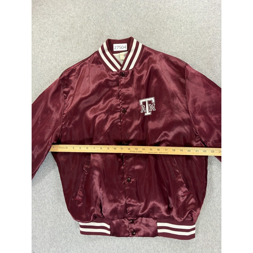Texas A&M Aggies Vintage 90's Satin Campus Jacket (Men's Large) Maroon - Picture 7 of 11